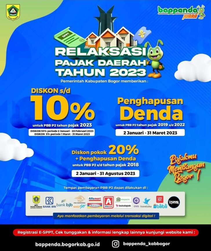 Segera Manfaatkan Diskon PBB dari Pemkab Bogor