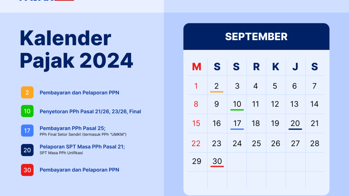 Berita Kalender Pajak September 2024 Hari Ini Di PAJAK.COM